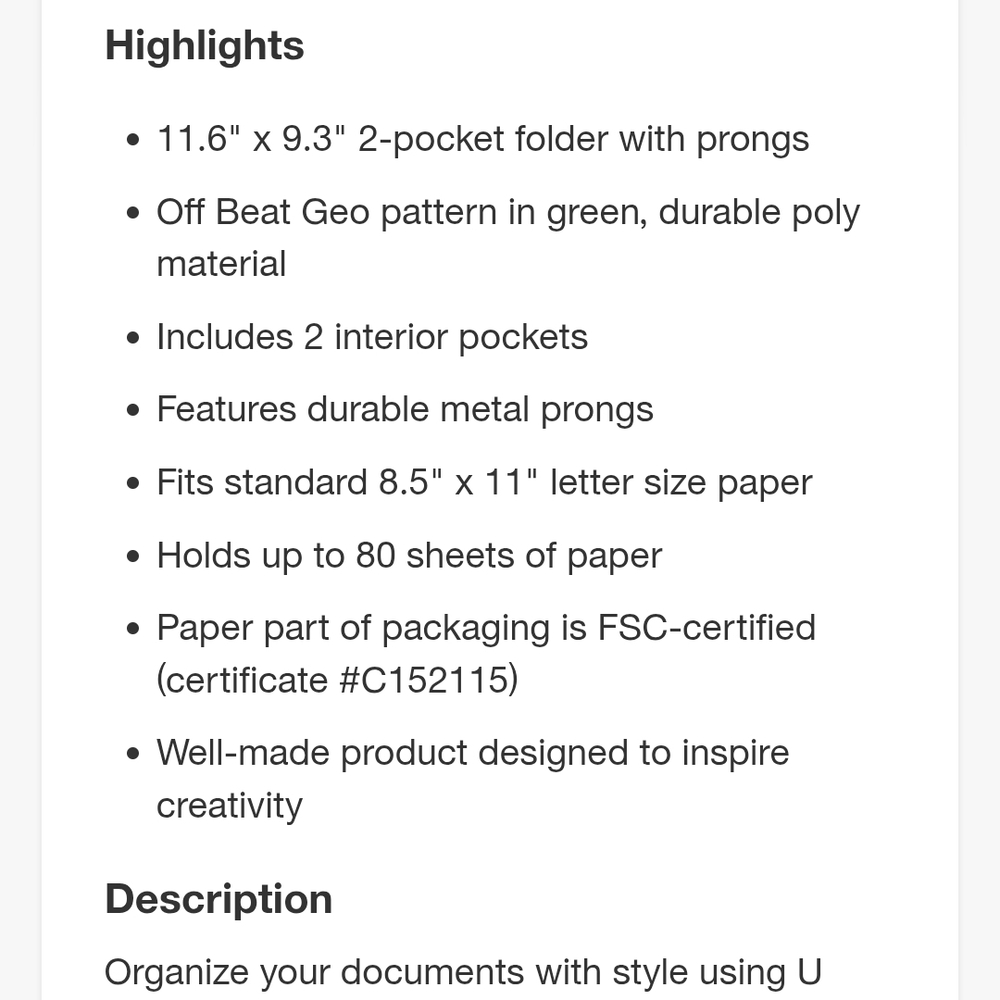 Green Geometric Pattern Folder - Picture 5 of 5